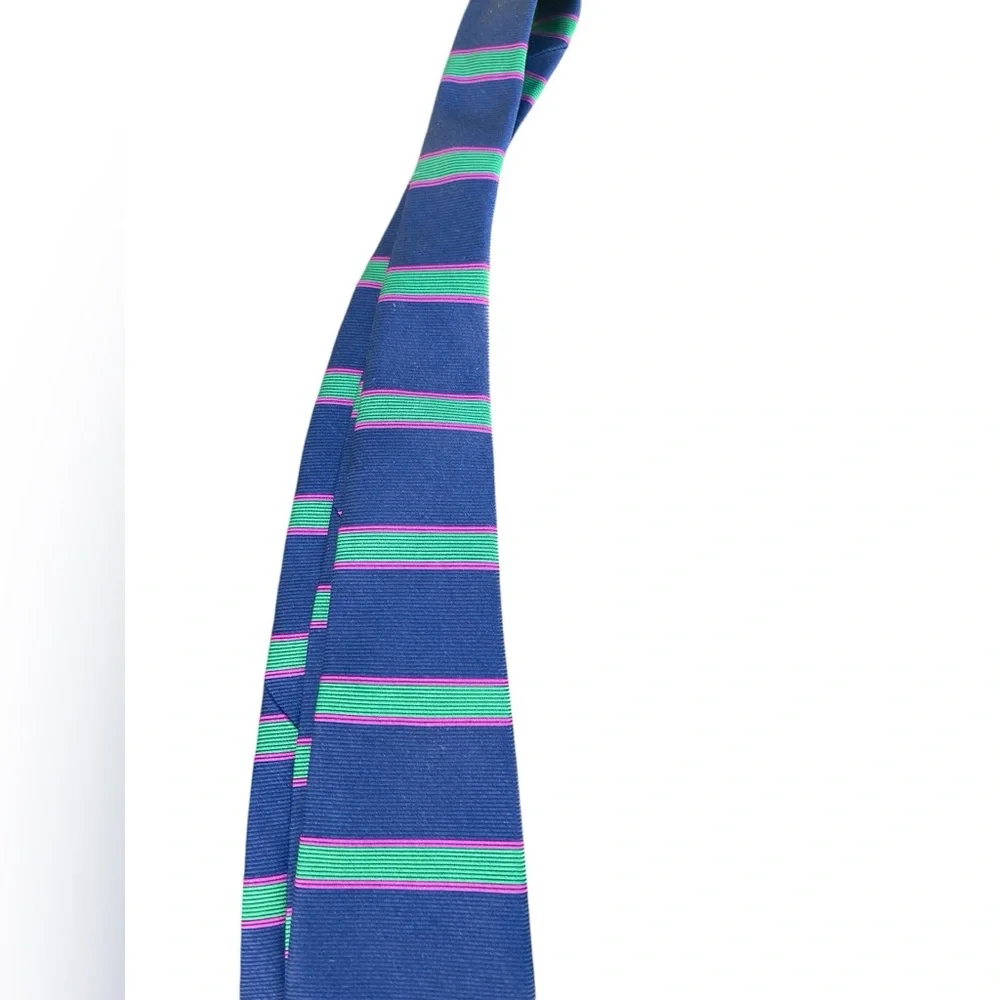 Brooks Brothers men’s silk tie/striped quiet luxury/necktie/blue/green/pink